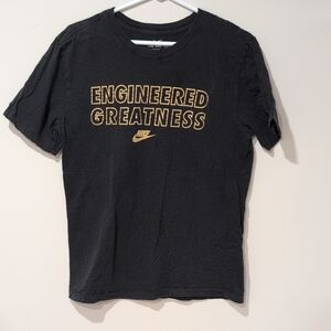 Nike Black Tee with Gold Text